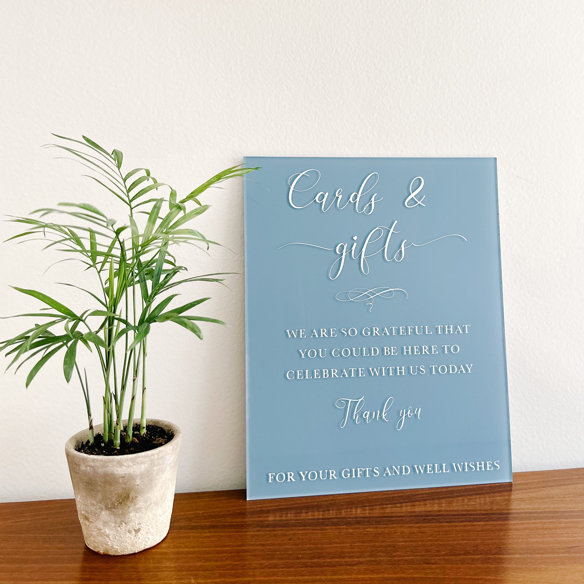 Acrylic Wedding Cards & Gifts Sign - Painted with Elegant Calligraphy Font