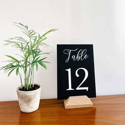 Acrylic Wedding Table Number Sign - Painted with Elegant Calligraphy Font