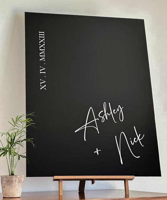 Acrylic Wedding Welcome Sign - Painted with Elegant Calligraphy Font